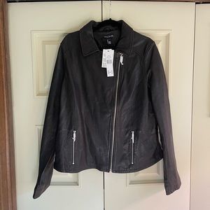 Long Tall Sally — Black Leather Jacket — NWT — US 16